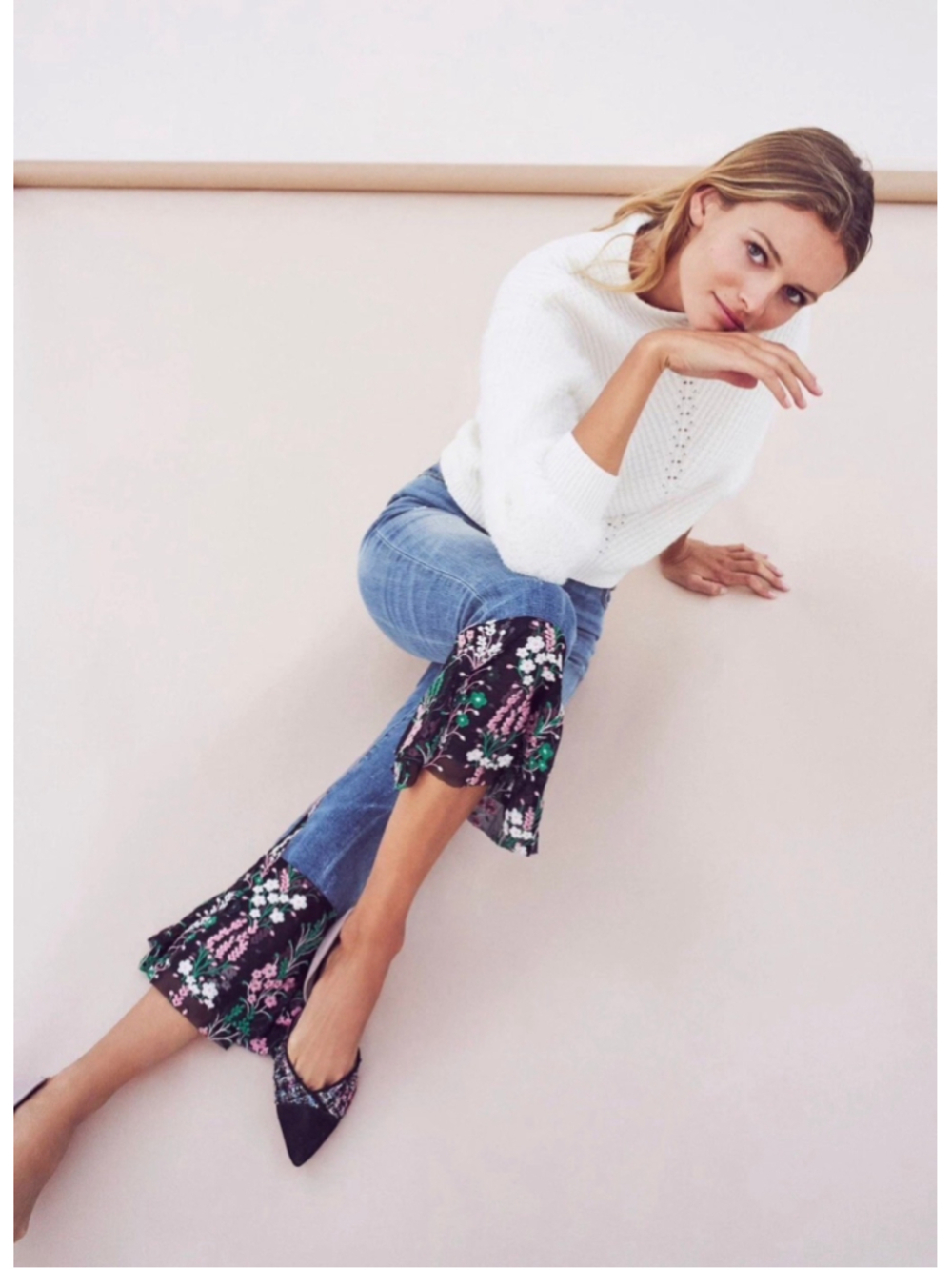 Anthropologie Pilcro & The Letterpress Floral Hem Jeans
